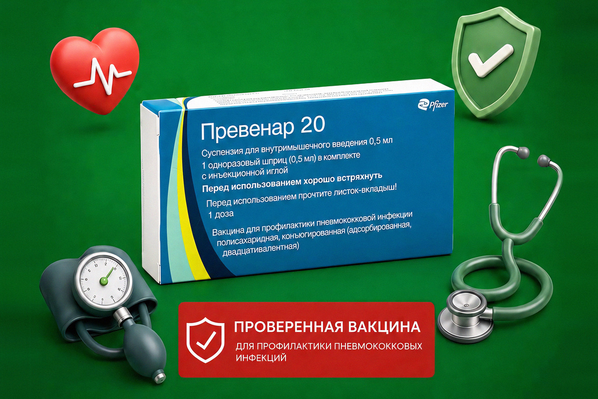В нашей клинике появилась вакцина Превенар 20